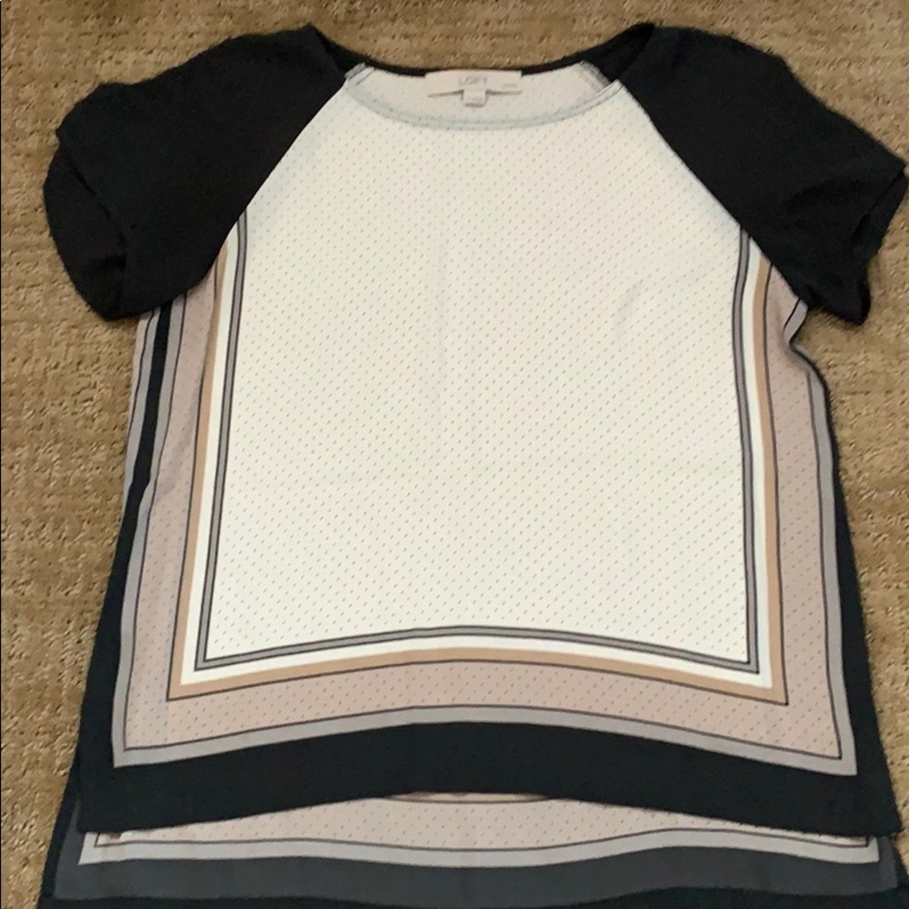 LOFT Color Block Casual Top - SMALL PETITE